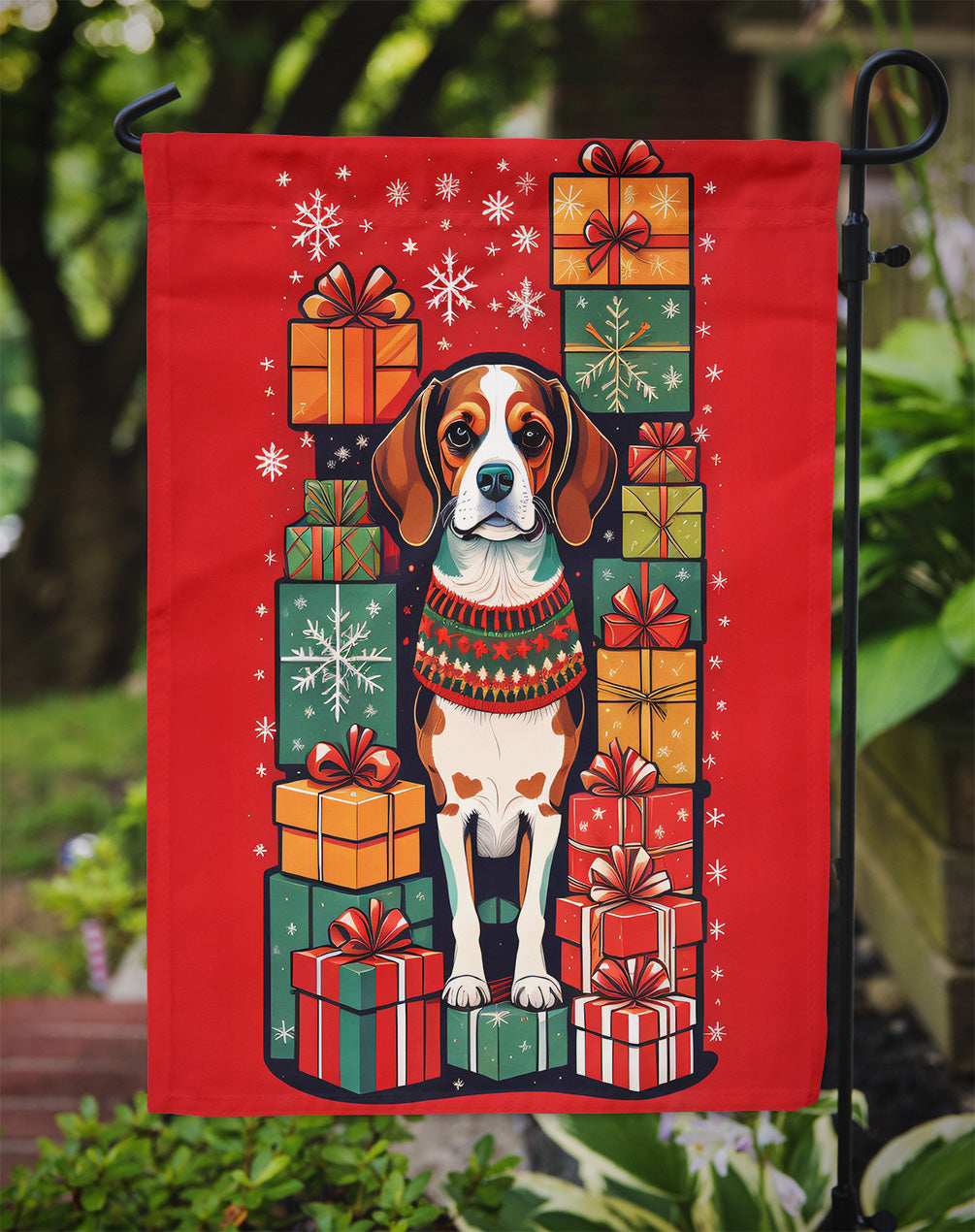 Beagle Holiday Christmas Garden Flag