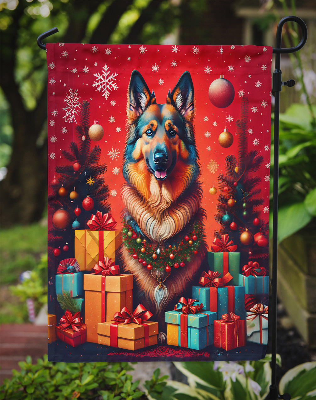 Belgian Tervuren Holiday Christmas Garden Flag