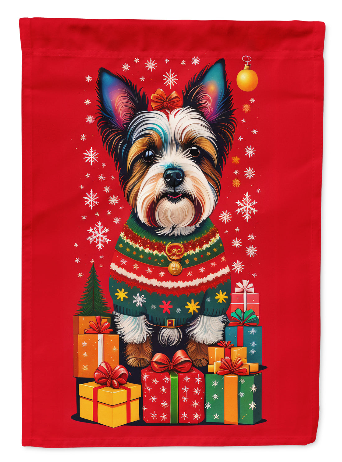 Buy this Biewer Terrier Holiday Christmas House Flag