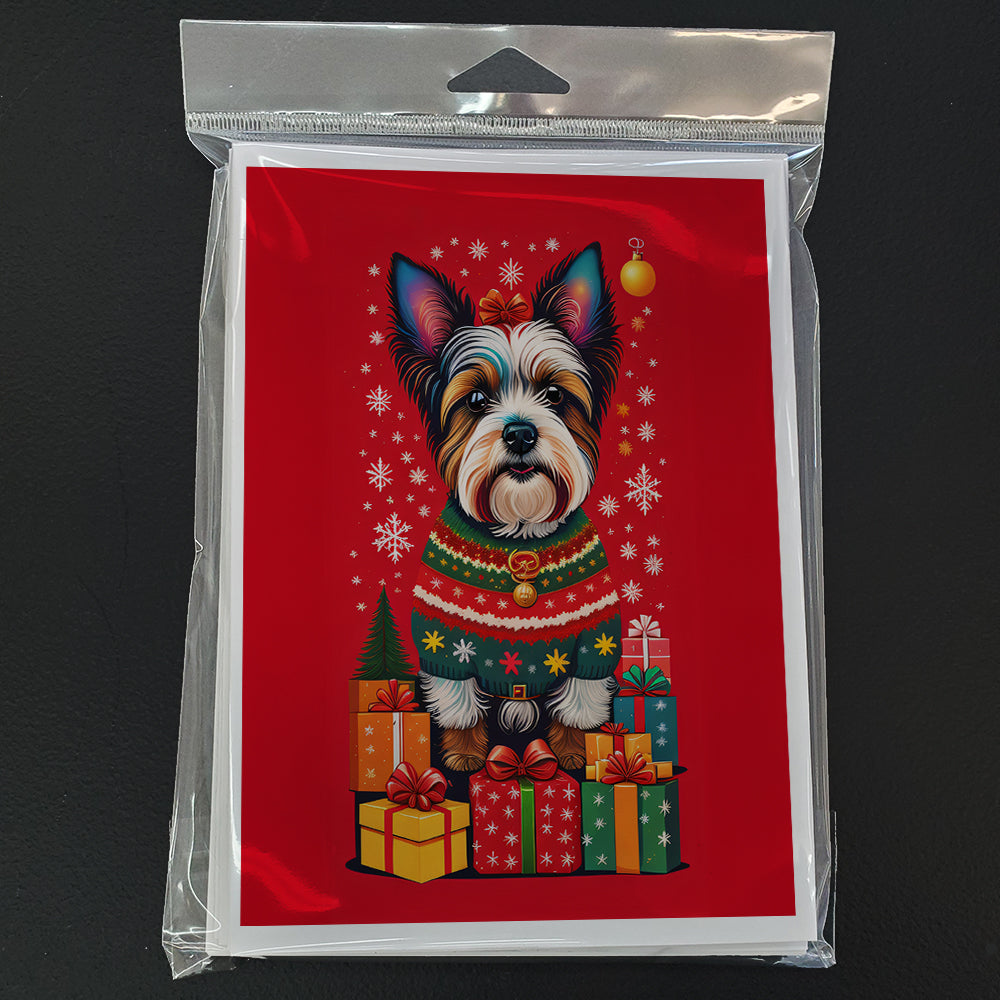 Biewer Terrier Holiday Christmas Greeting Cards Pack of 8