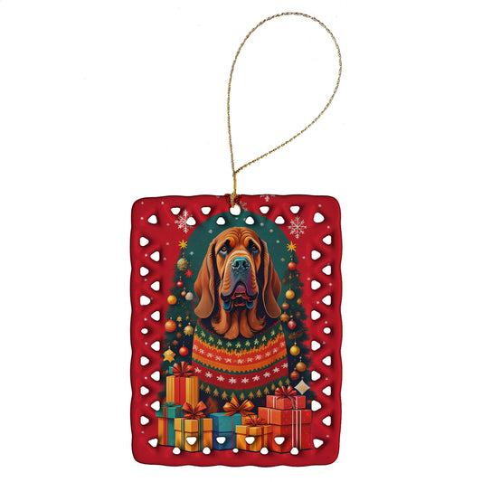 Buy this Bloodhound Holiday Christmas Porcelain Ornament