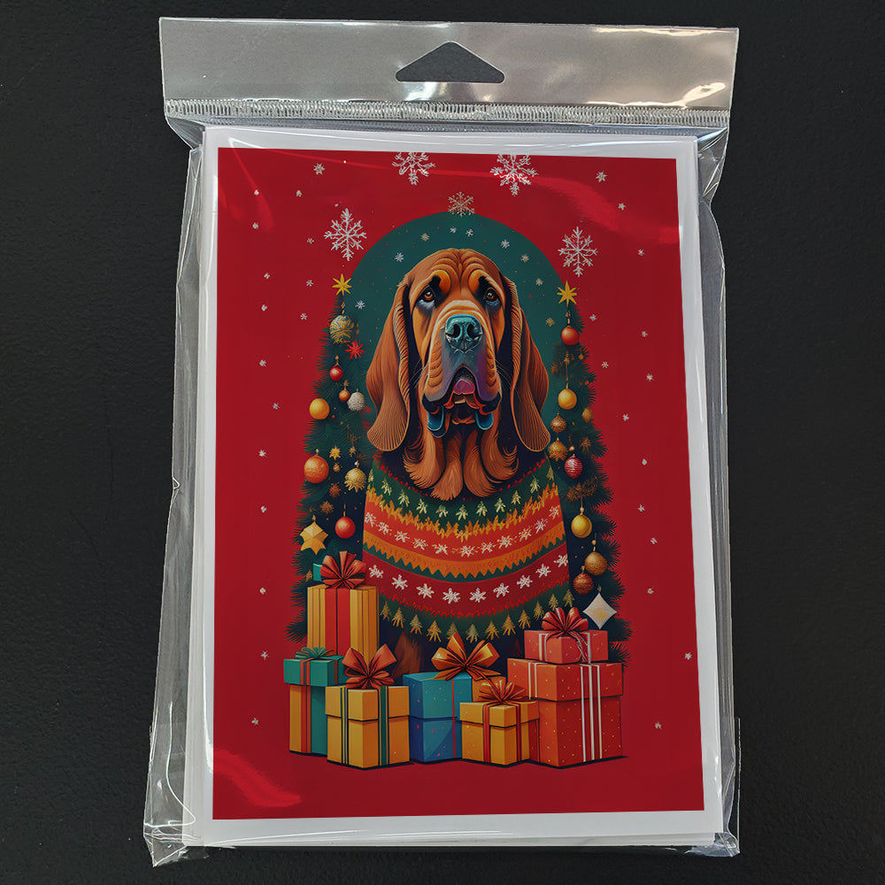 Bloodhound Holiday Christmas Greeting Cards Pack of 8