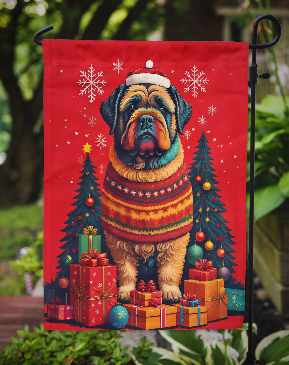 Bouvier des Flandres Holiday Christmas Garden Flag