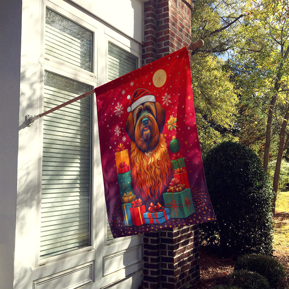 Briard Holiday Christmas House Flag