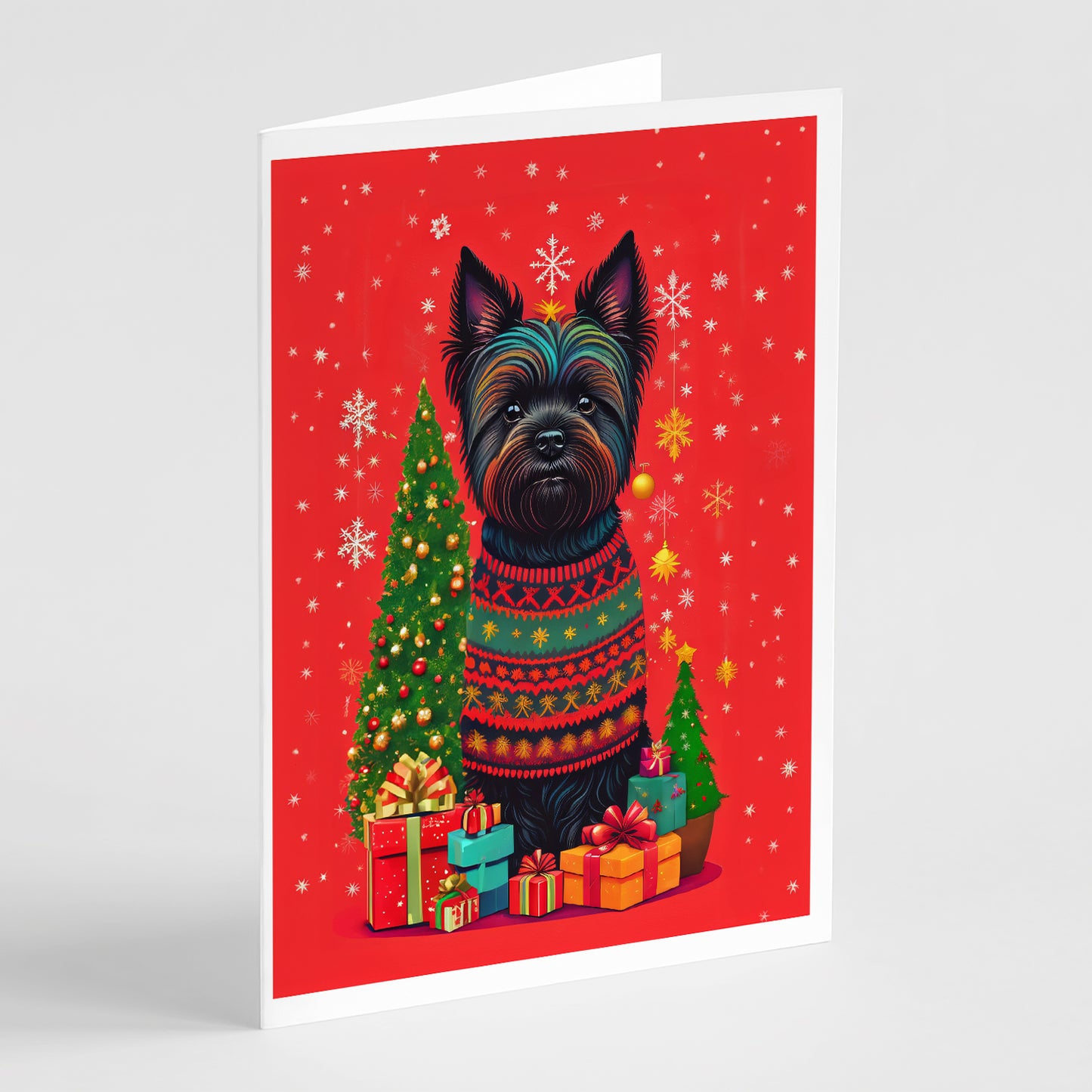 Buy this Black Cairn Terrier Holiday Christmas Greeting Cards Pack of 8