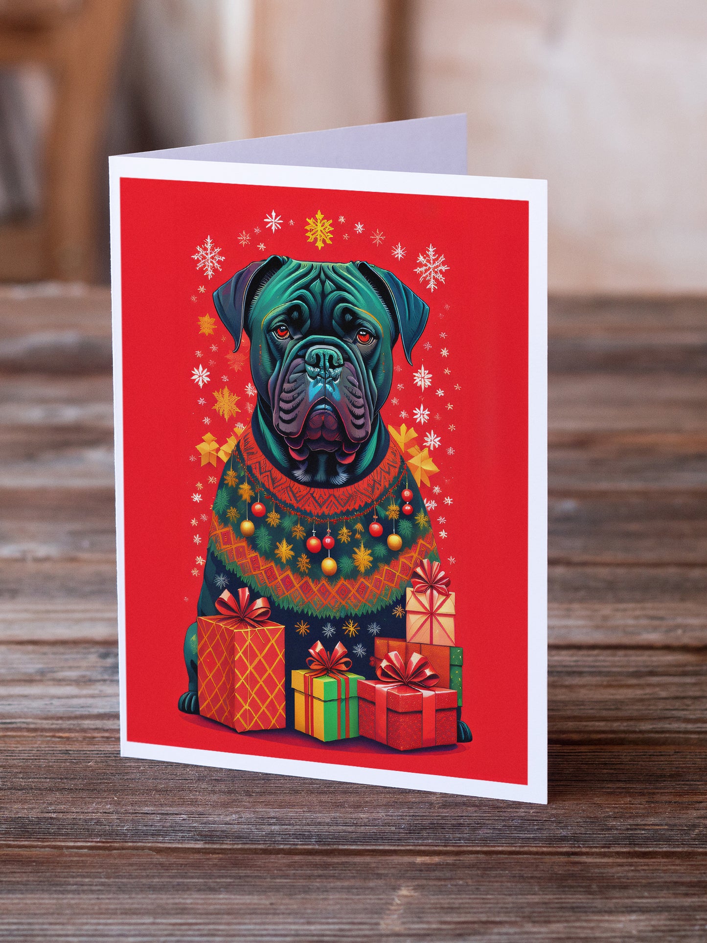 Cane Corso Holiday Christmas Greeting Cards Pack of 8