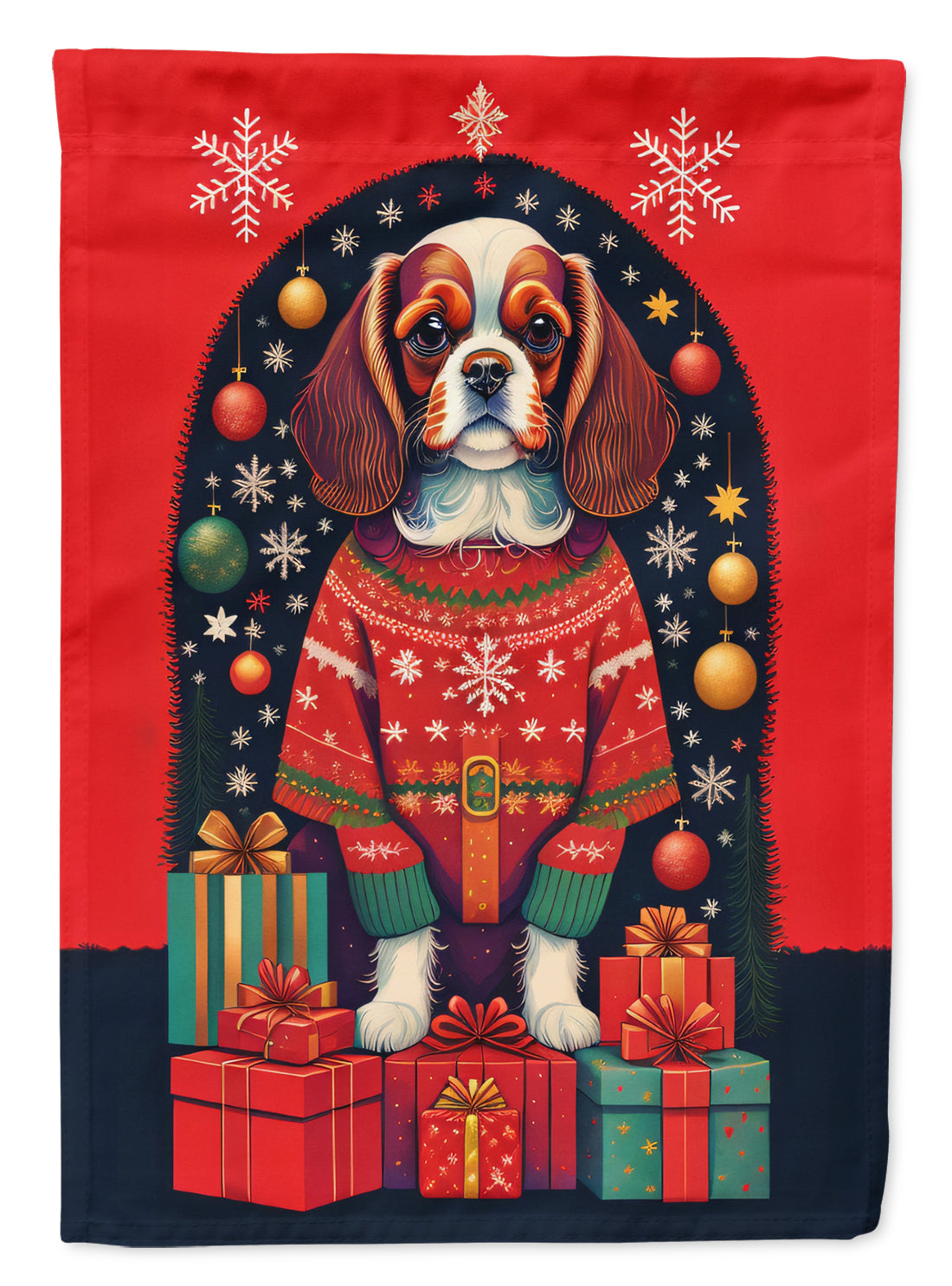 Buy this Cavalier Spaniel Holiday Christmas Garden Flag