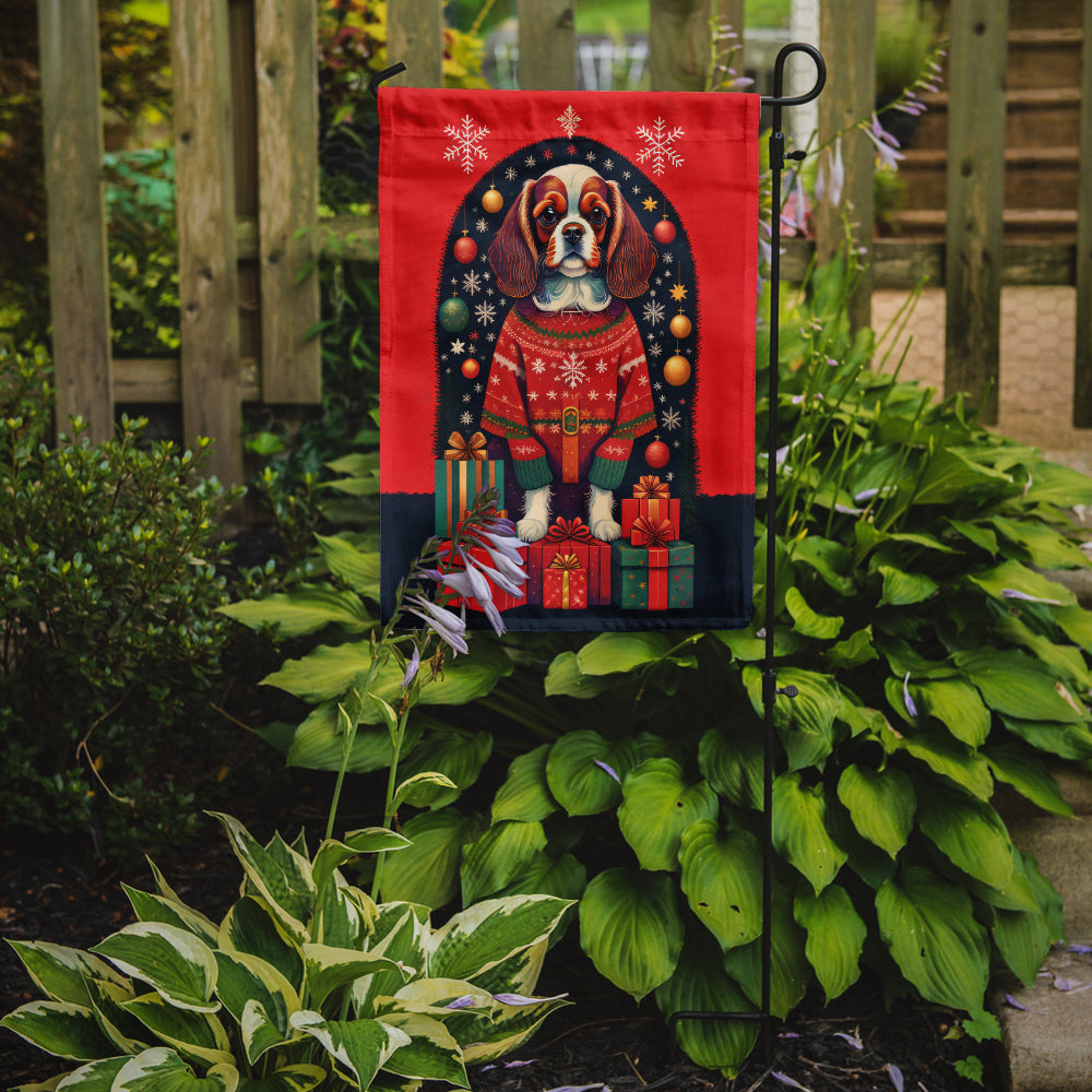 Cavalier Spaniel Holiday Christmas Garden Flag