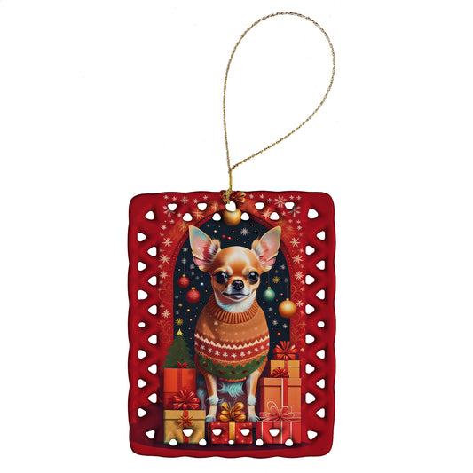 Buy this Chihuahua Holiday Christmas Porcelain Ornament