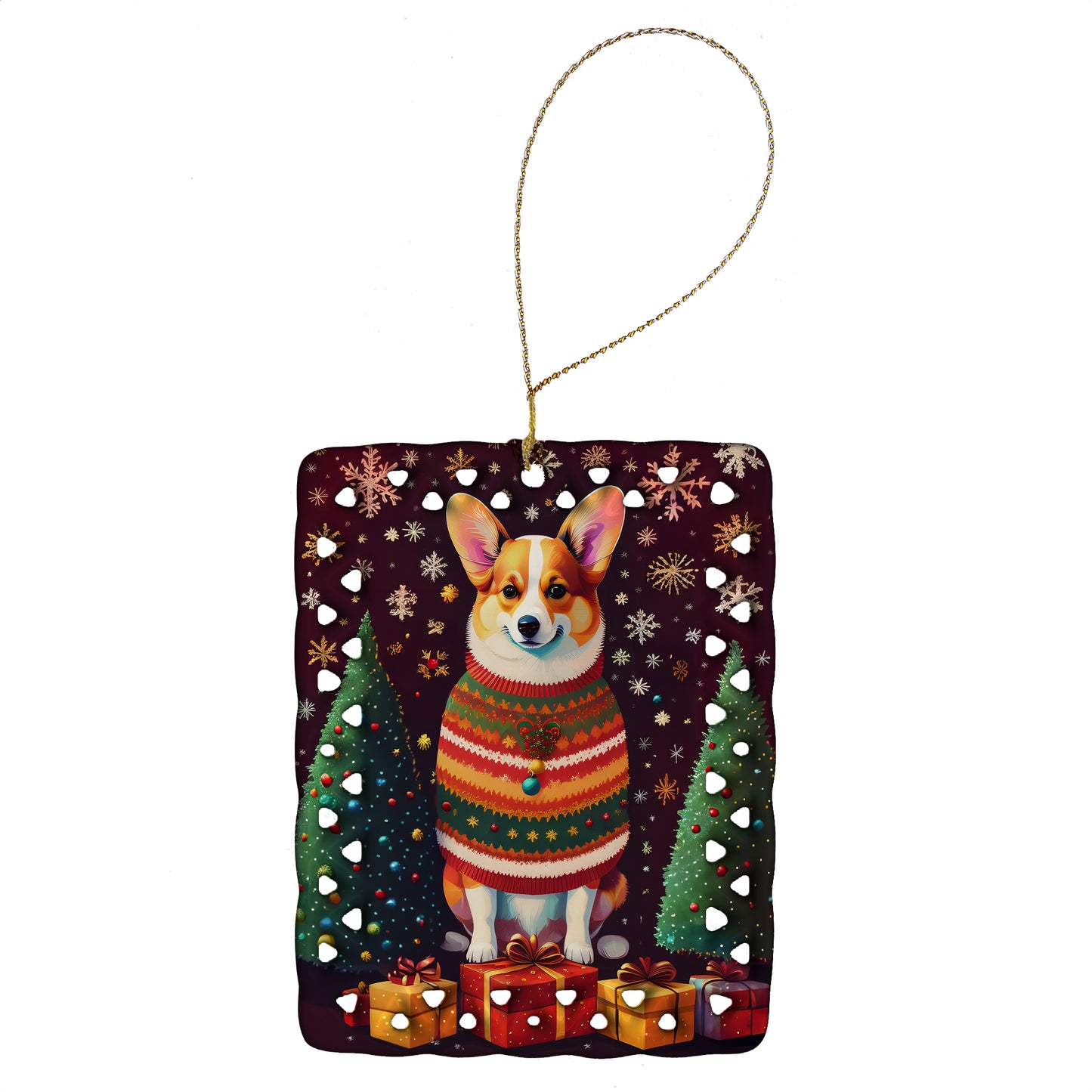 Buy this Corgi Holiday Christmas Porcelain Ornament