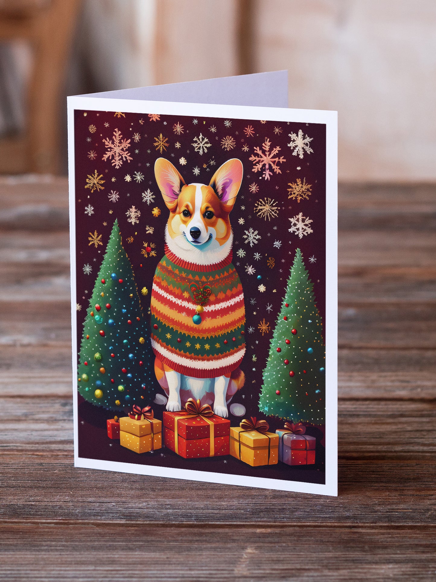 Corgi Holiday Christmas Greeting Cards Pack of 8