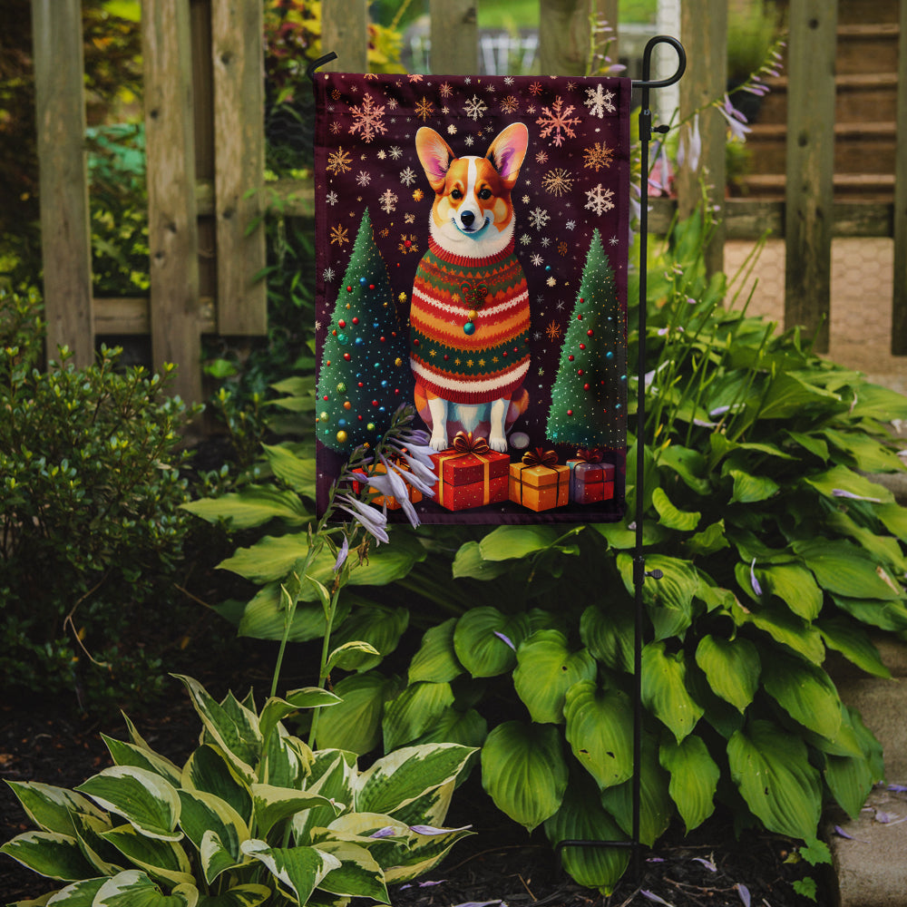 Corgi Holiday Christmas Garden Flag