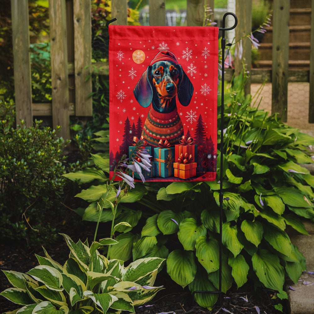 Dachshund Holiday Christmas Garden Flag