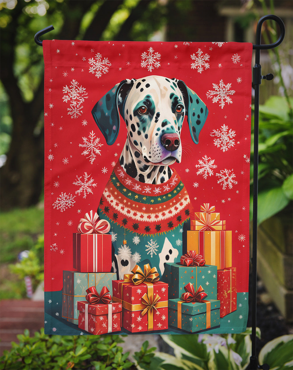 Dalmatian Holiday Christmas Garden Flag