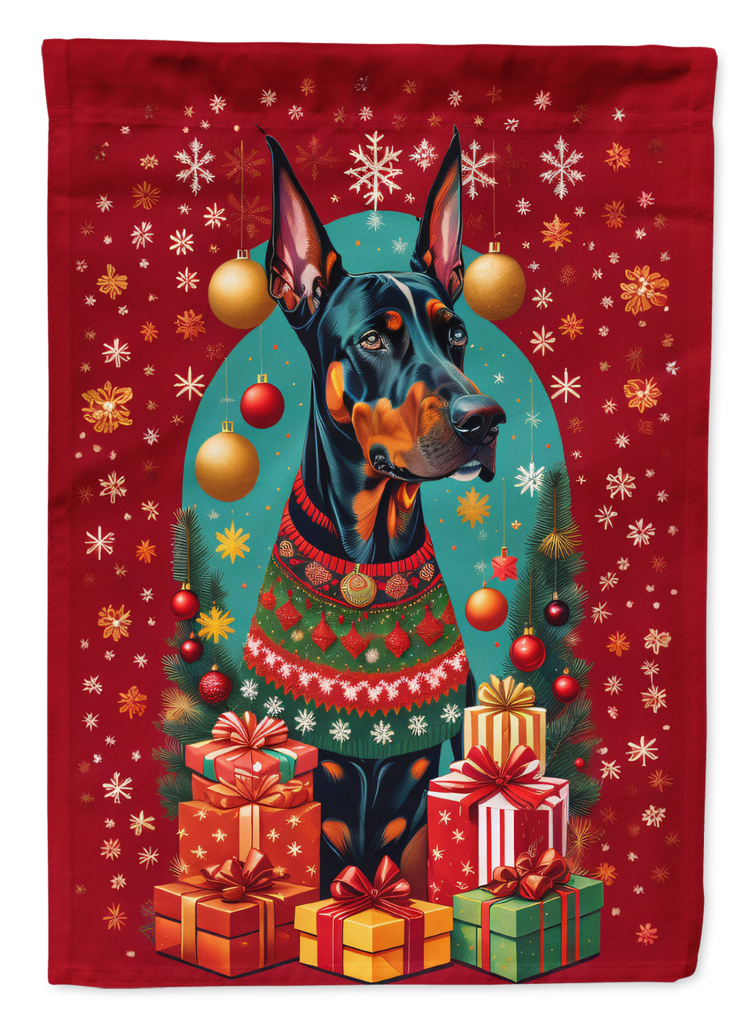 Buy this Doberman Pinscher Holiday Christmas Garden Flag