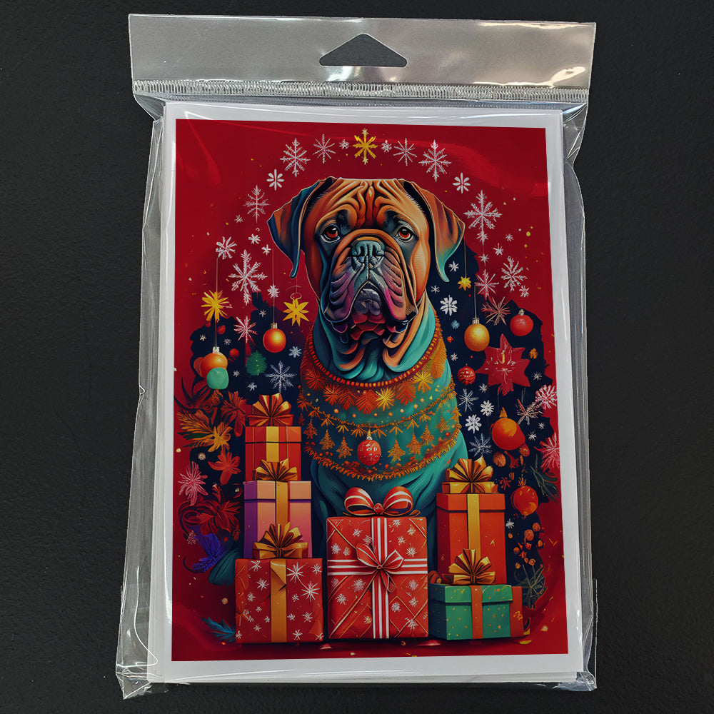 Dogue de Bordeaux Holiday Christmas Greeting Cards Pack of 8