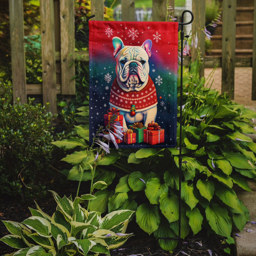 English Bulldog Holiday Christmas Garden Flag