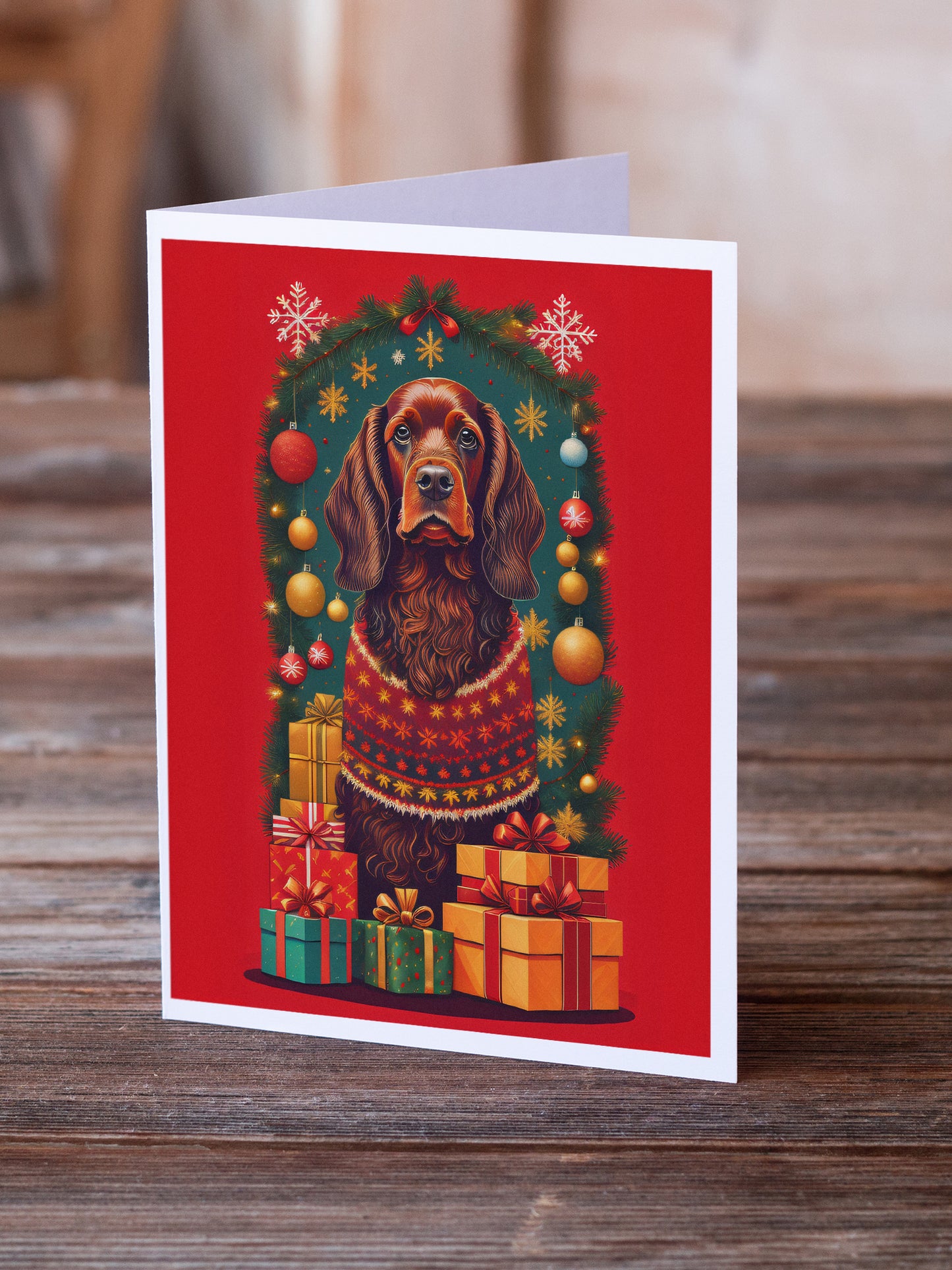 Field Spaniel Holiday Christmas Greeting Cards Pack of 8