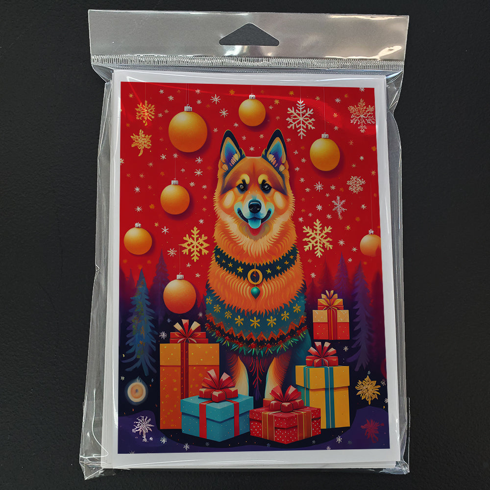 Finnish Spitz Holiday Christmas Greeting Cards Pack of 8