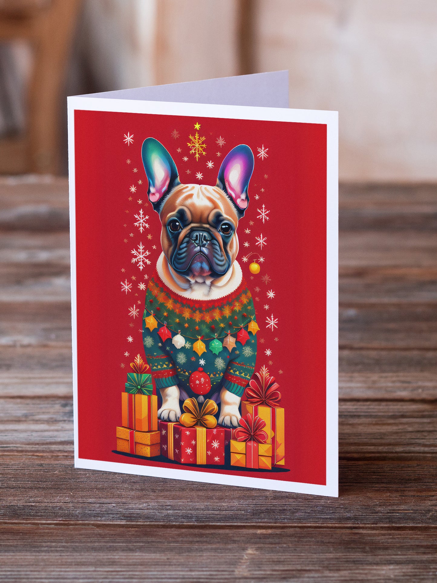 French Bulldog Holiday Christmas Greeting Cards Pack of 8