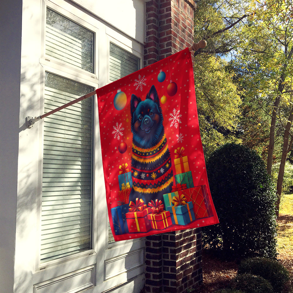 German Spitz Holiday Christmas House Flag
