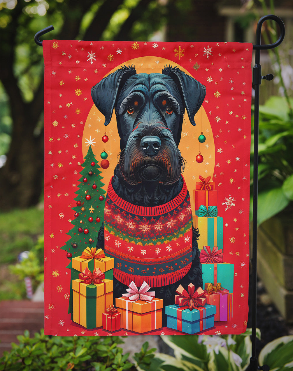 Giant Schnauzer Holiday Christmas Garden Flag