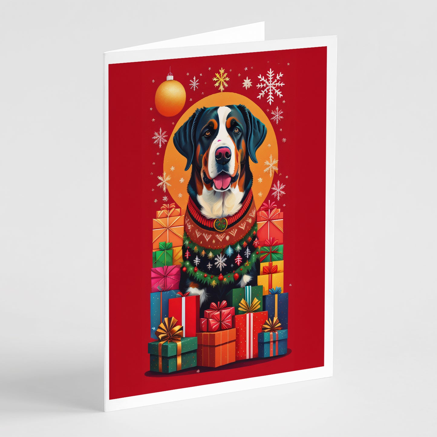 Buy this Greater Swiss Mountain Dog Holiday Christmas Greeting Cards Pack of 8