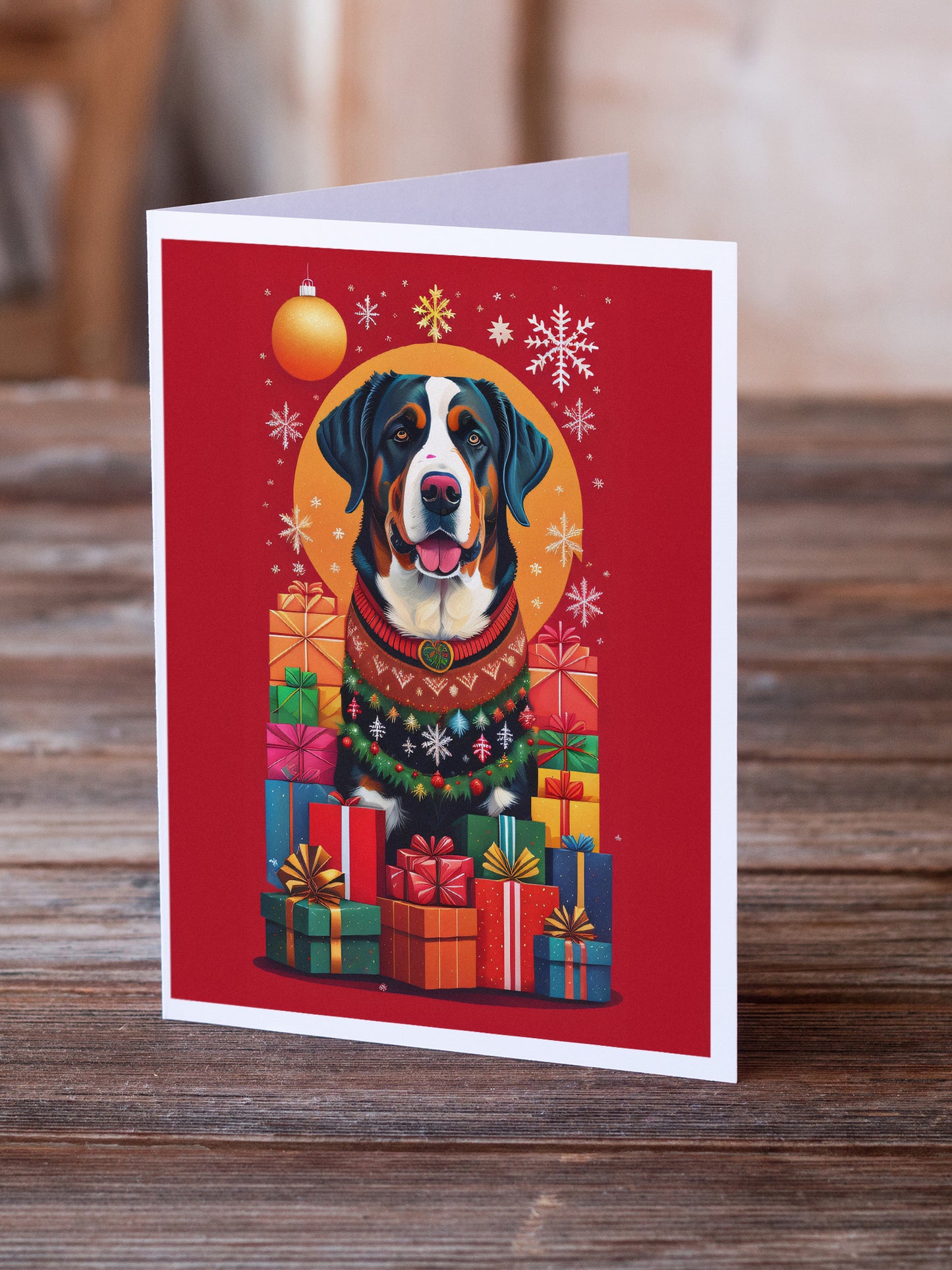 Greater Swiss Mountain Dog Holiday Christmas Greeting Cards Pack of 8