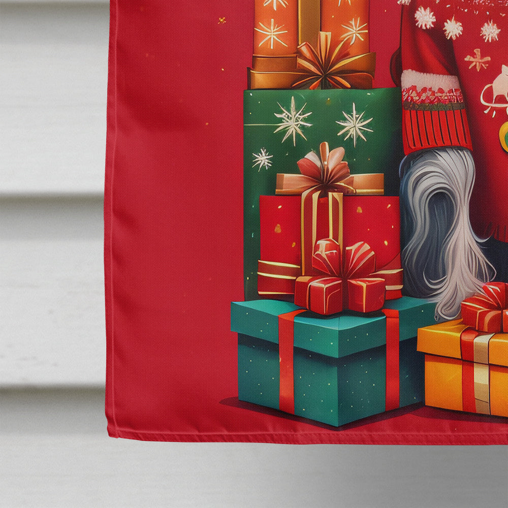 Chinese Crested Holiday Christmas House Flag