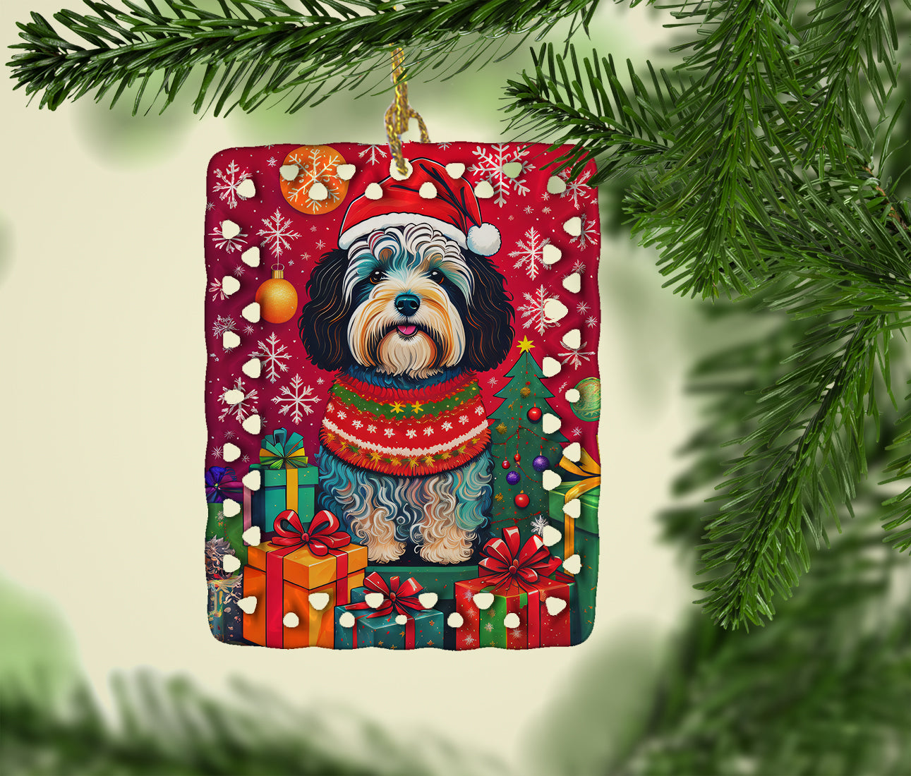 Havanese Holiday Christmas Porcelain Ornament