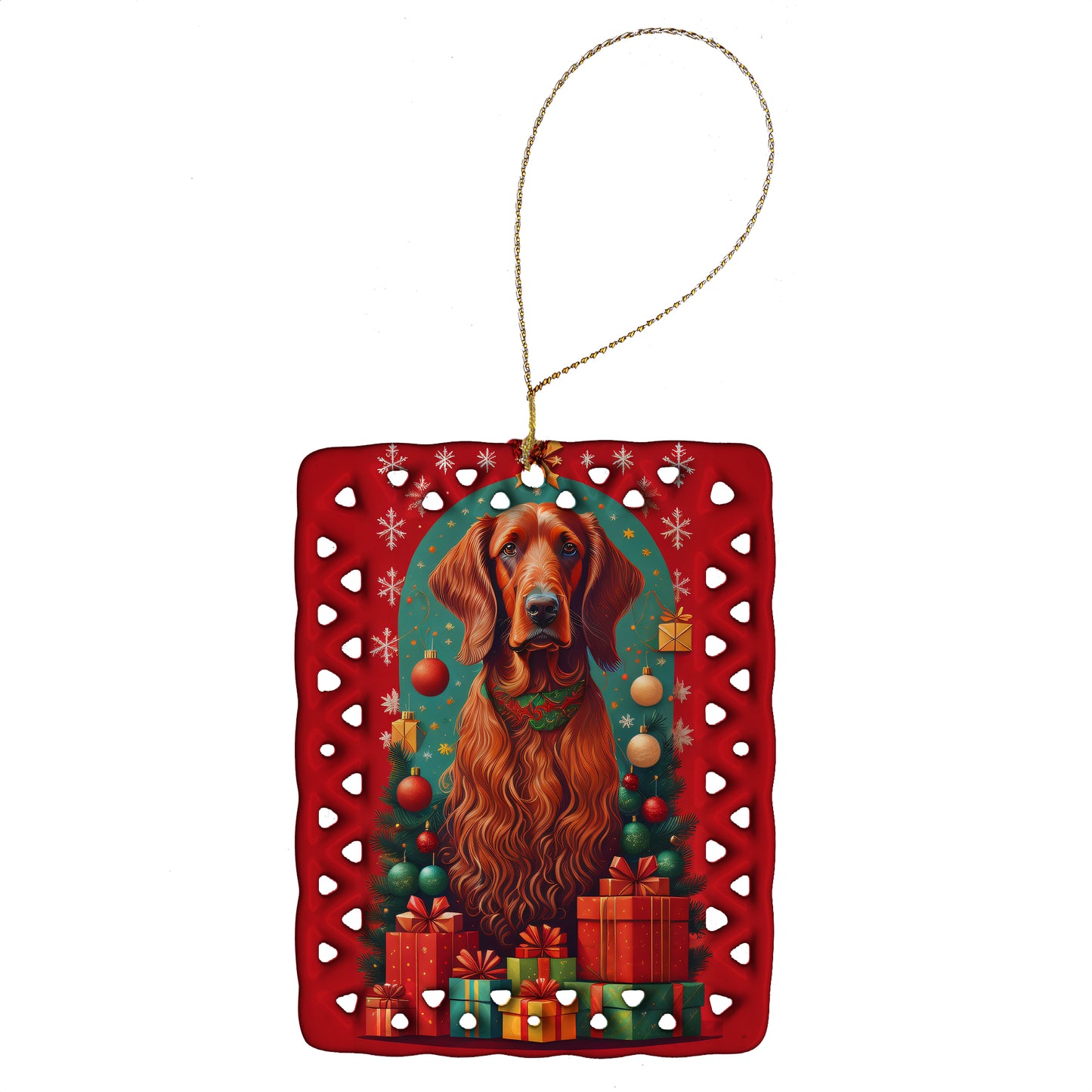 Buy this Irish Setter Holiday Christmas Porcelain Ornament