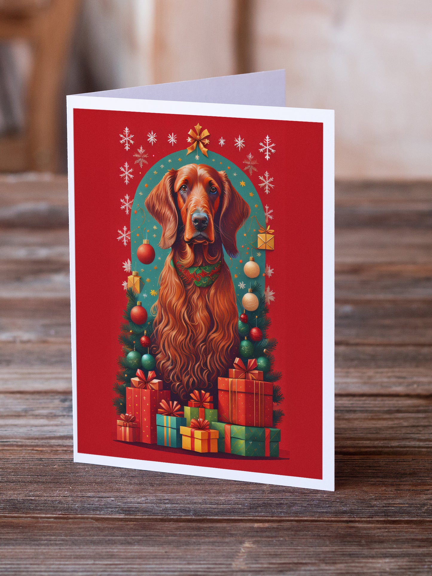 Irish Setter Holiday Christmas Greeting Cards Pack of 8