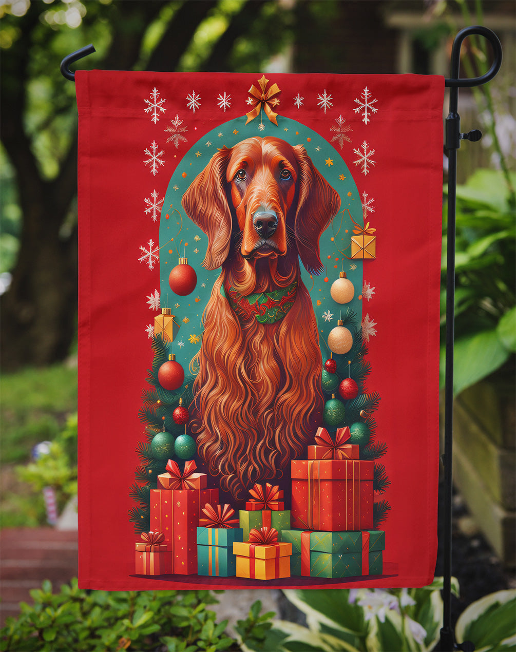 Irish Setter Holiday Christmas Garden Flag