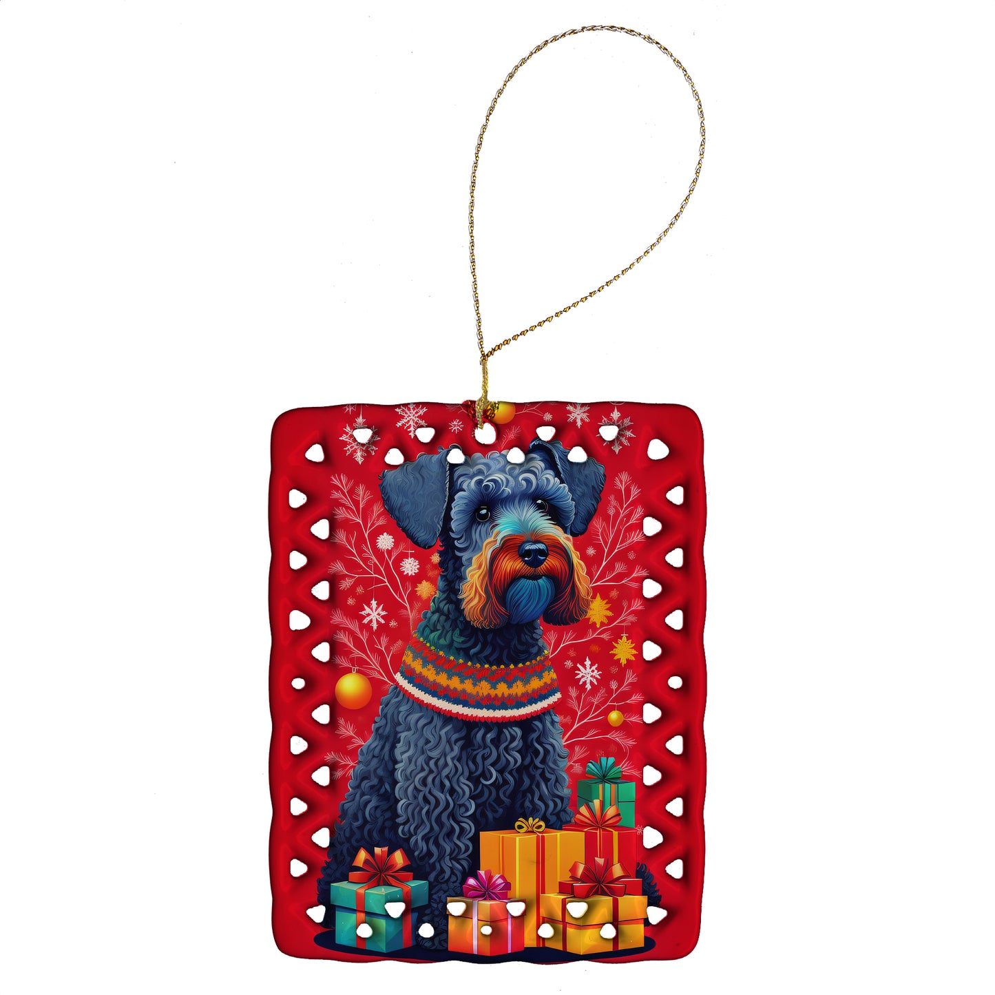 Buy this Kerry Blue Terrier Holiday Christmas Porcelain Ornament