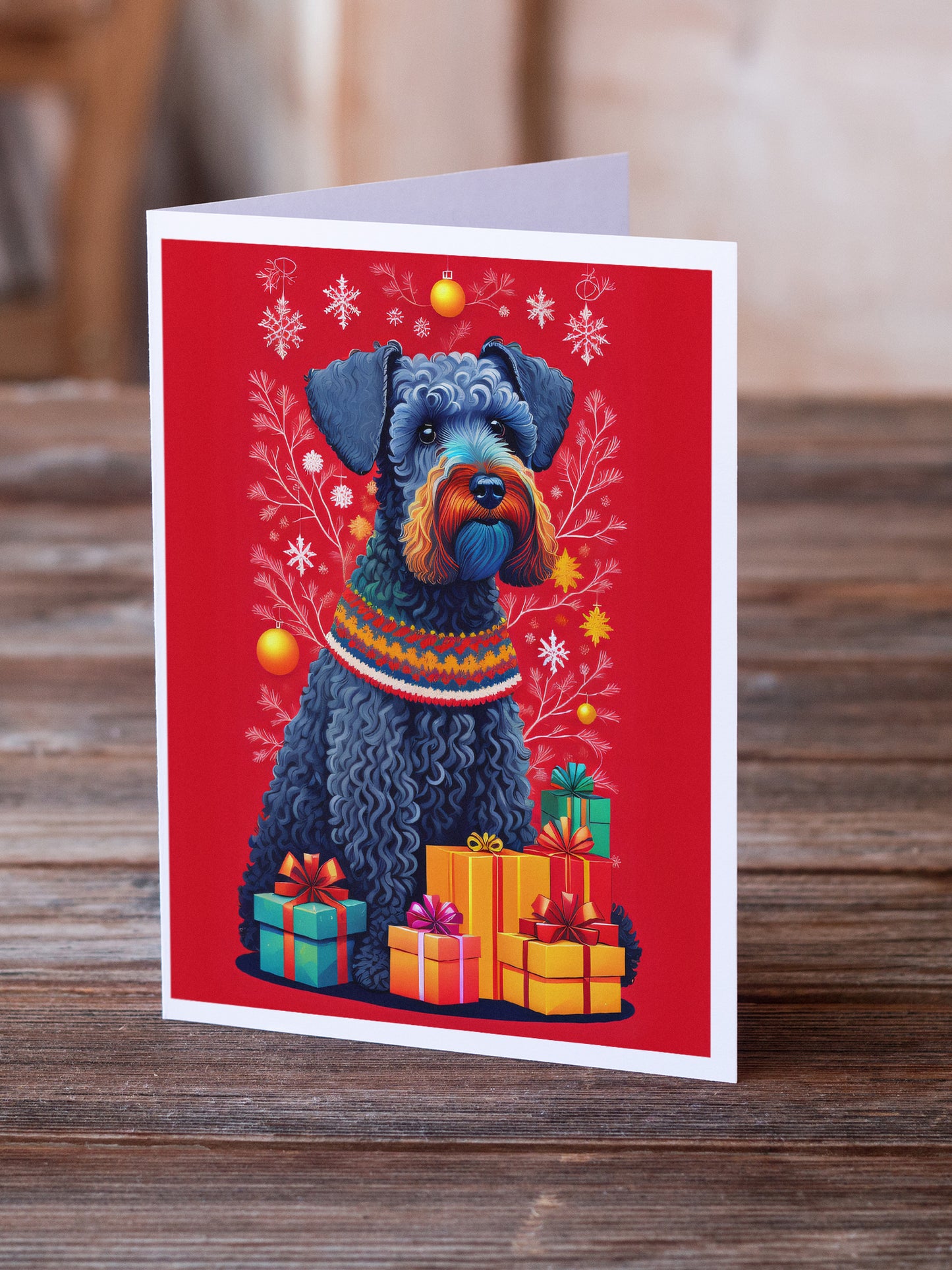 Kerry Blue Terrier Holiday Christmas Greeting Cards Pack of 8