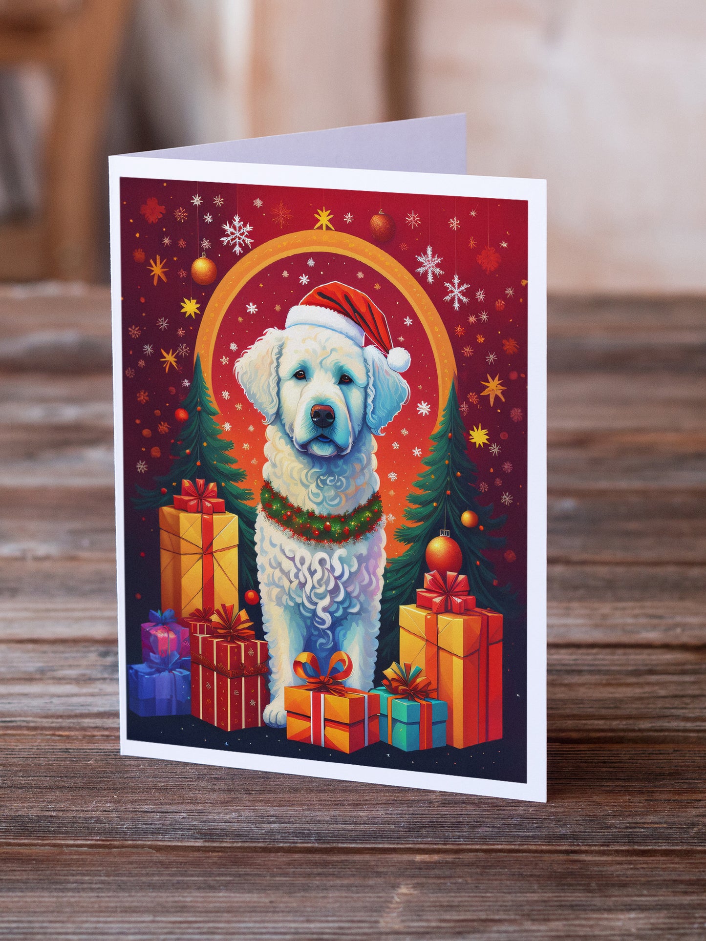 Kuvasz Holiday Christmas Greeting Cards Pack of 8