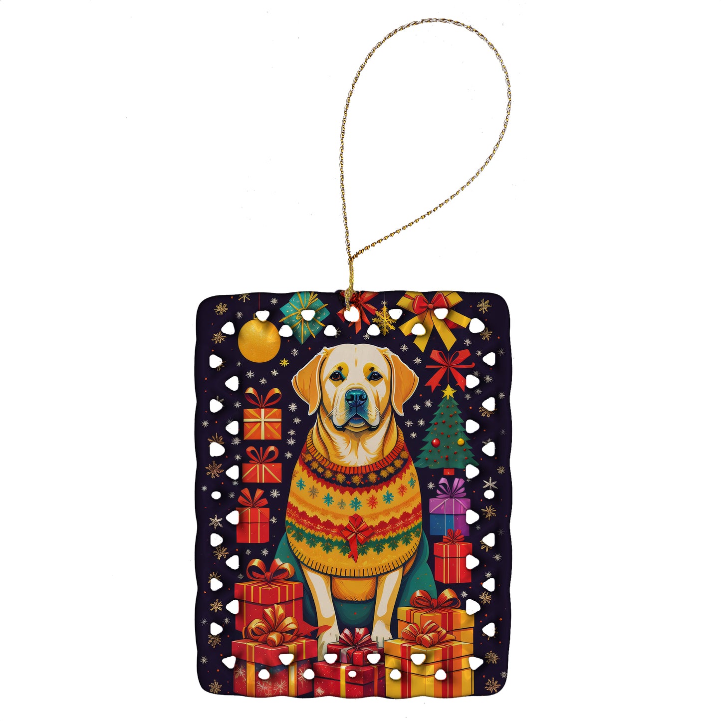 Buy this Labrador Retriever Holiday Christmas Porcelain Ornament