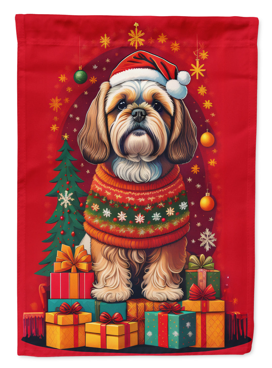 Buy this Lhasa Apso Holiday Christmas Garden Flag