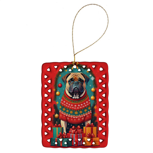 Buy this Mastiff Holiday Christmas Porcelain Ornament