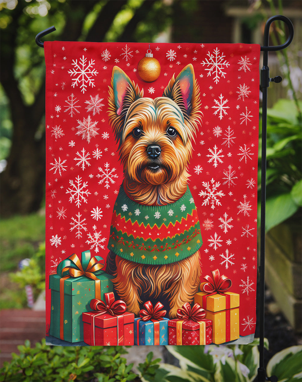 Norwich Terrier Holiday Christmas Garden Flag