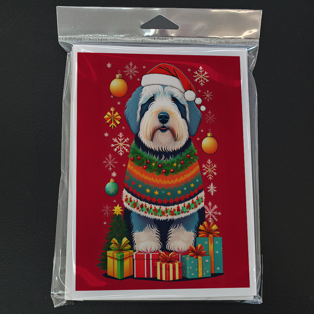 Old English Sheepdog Holiday Christmas Greeting Cards Pack of 8