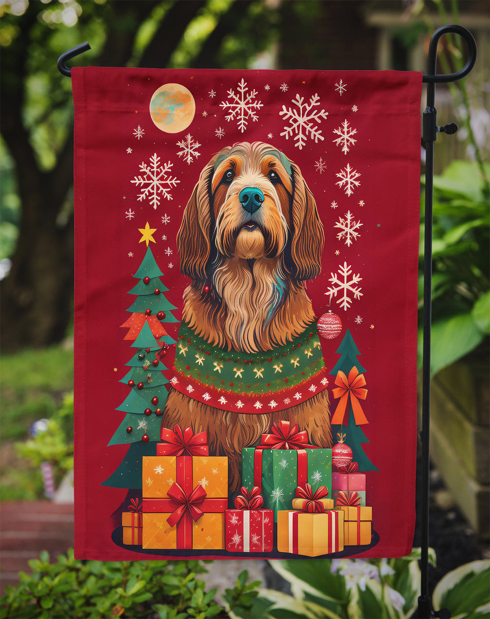 Otterhound Holiday Christmas Garden Flag