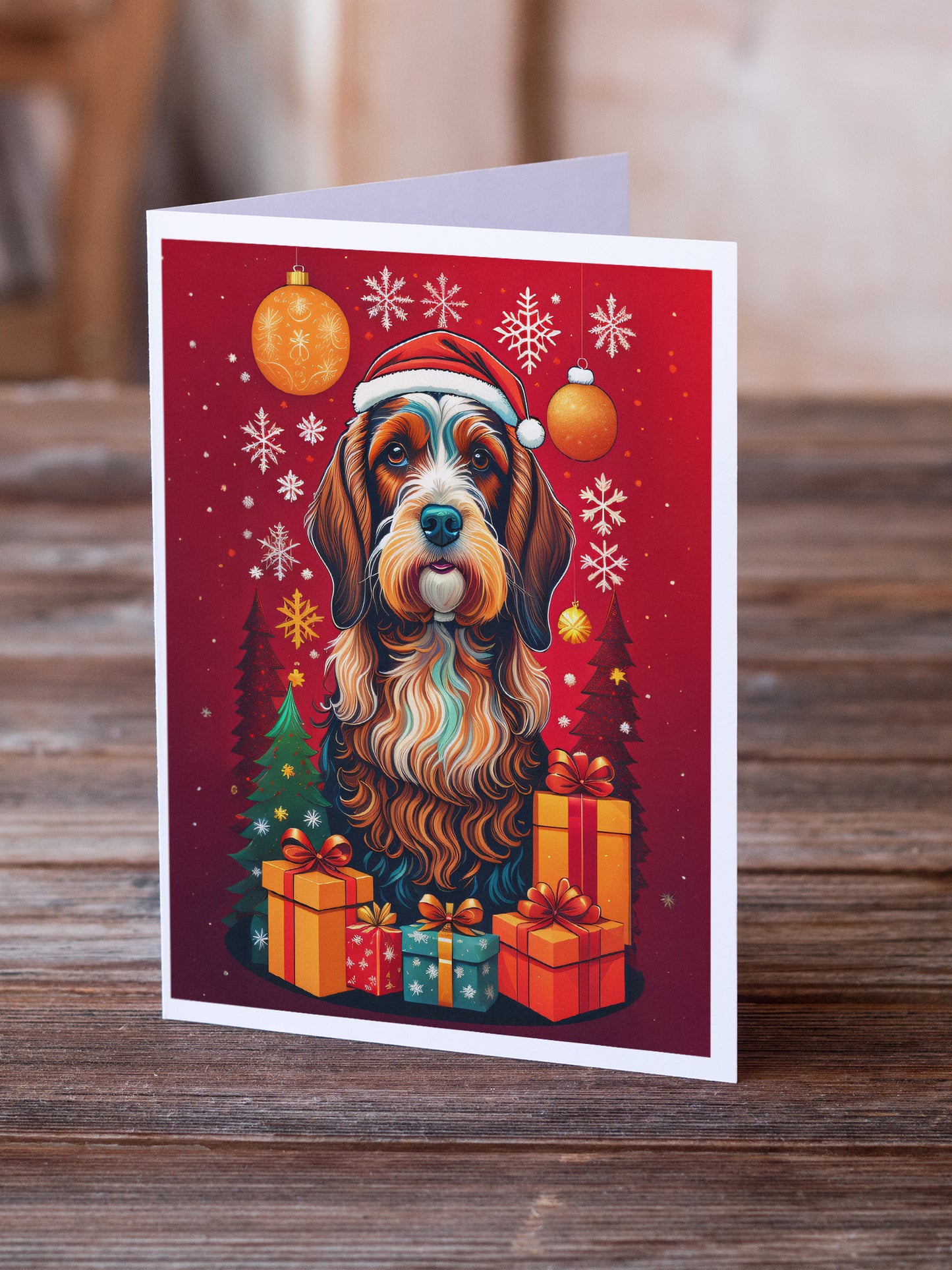 Petit Basset Griffon Vendeen Holiday Christmas Greeting Cards Pack of 8