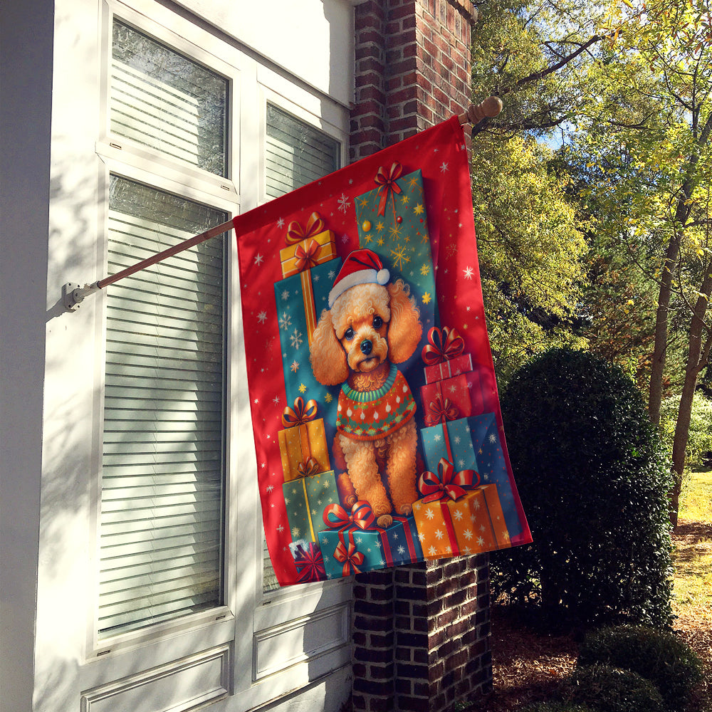 Poodle Holiday Christmas House Flag