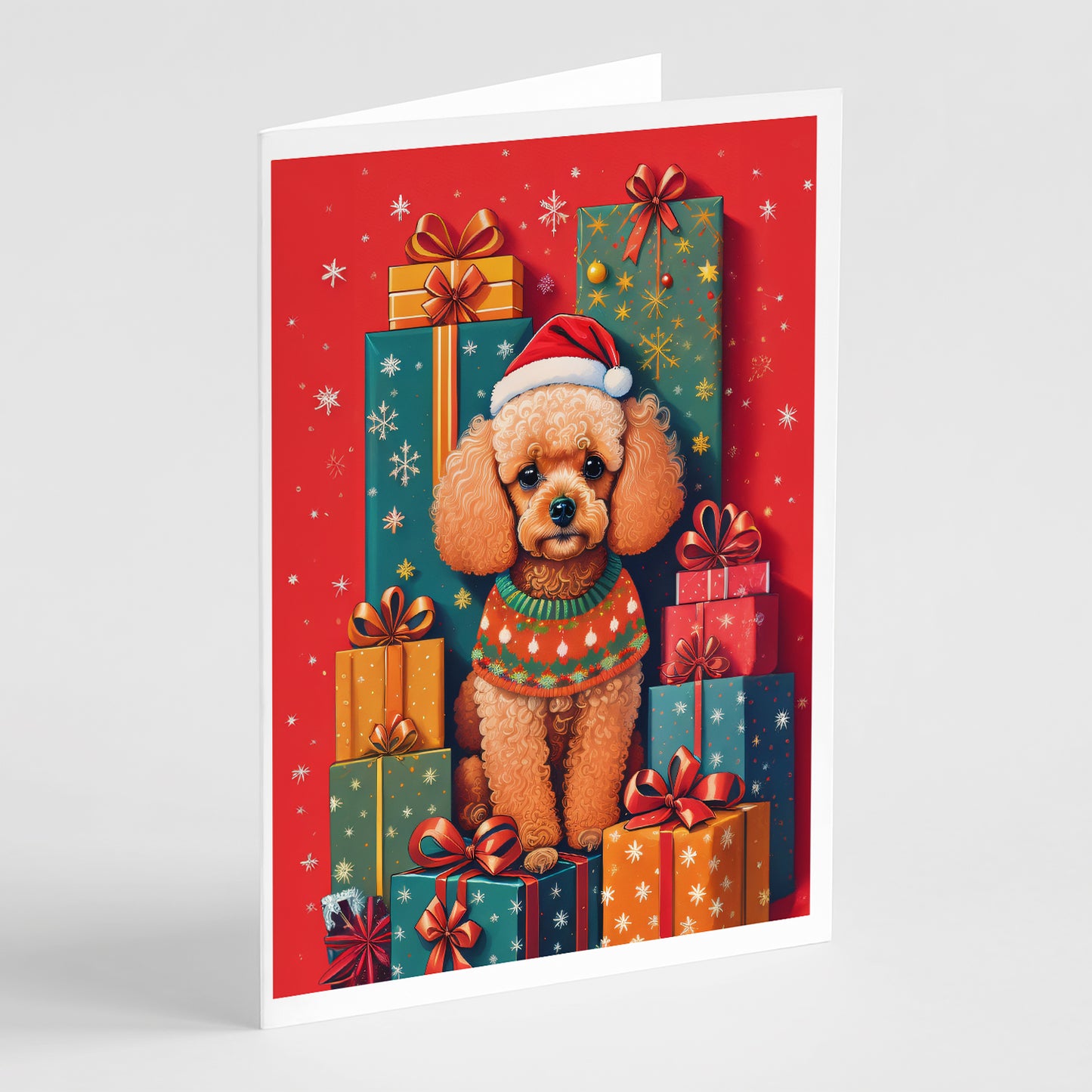 Buy this Poodle Holiday Christmas Greeting Cards Pack of 8