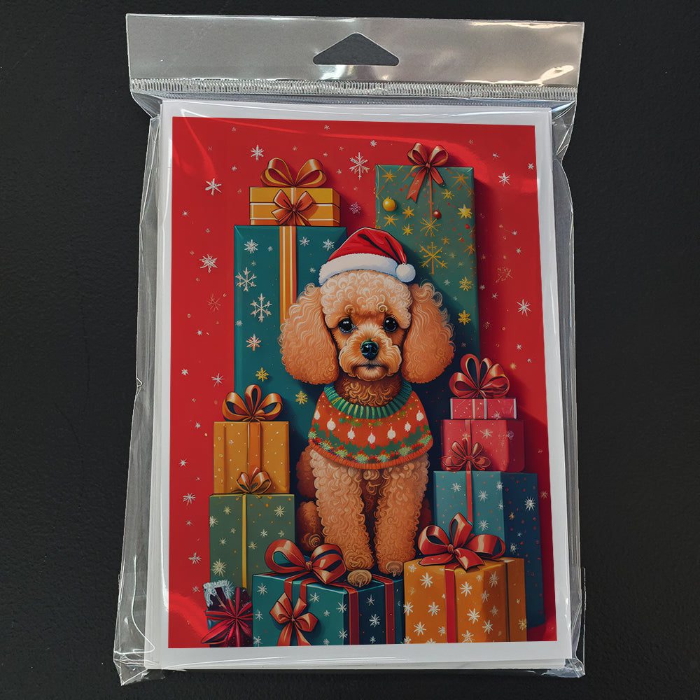 Poodle Holiday Christmas Greeting Cards Pack of 8