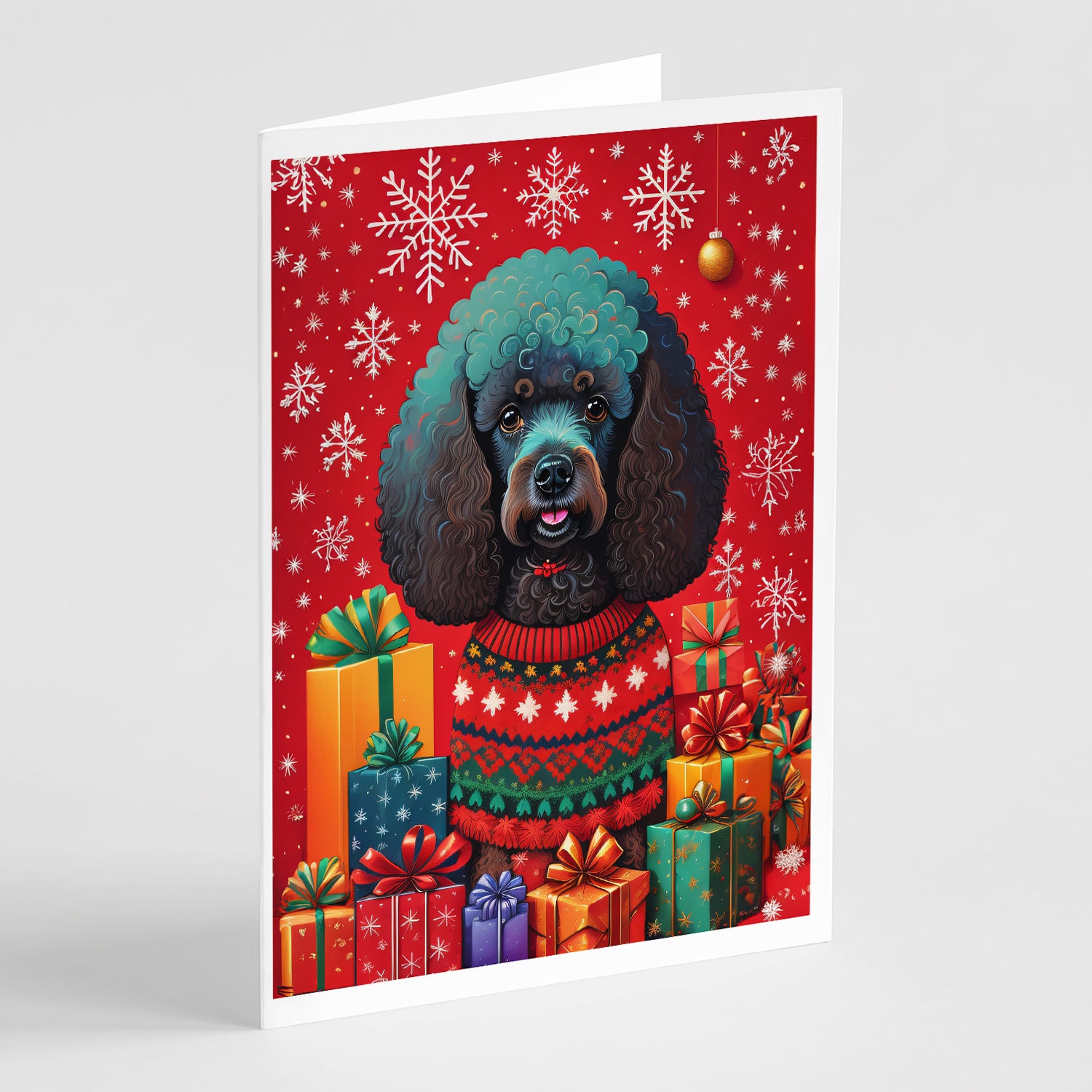 Buy this Poodle Holiday Christmas Greeting Cards Pack of 8