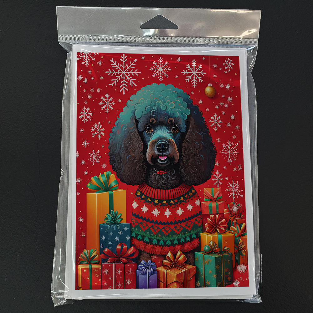 Poodle Holiday Christmas Greeting Cards Pack of 8