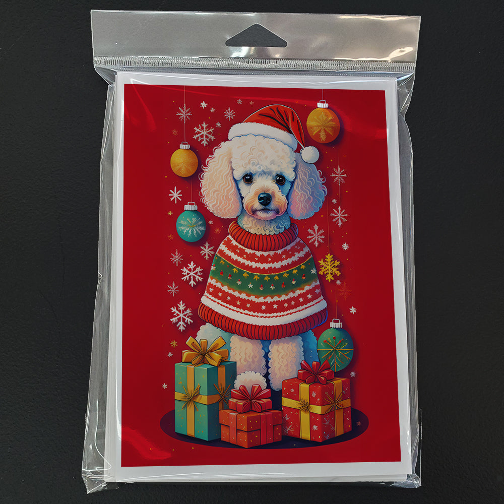 Poodle Holiday Christmas Greeting Cards Pack of 8