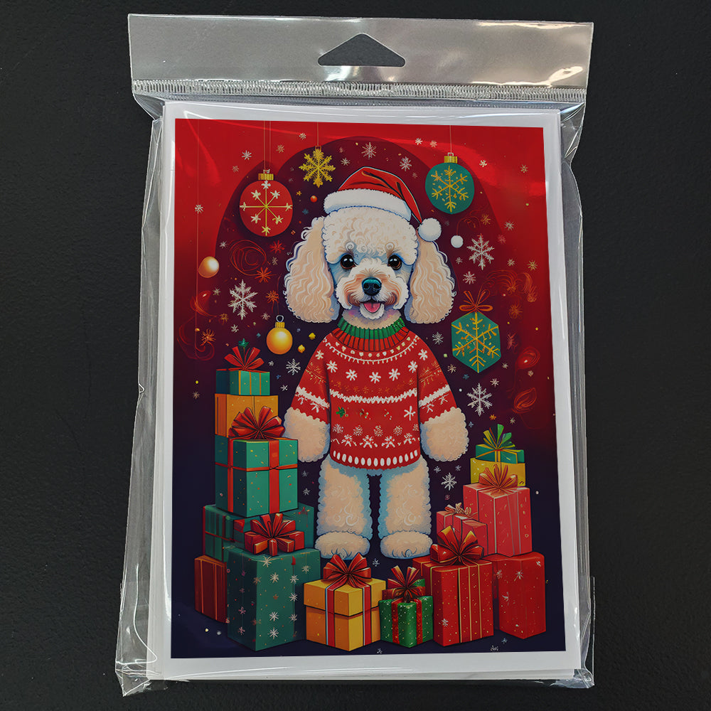 Poodle Holiday Christmas Greeting Cards Pack of 8